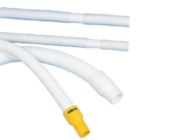 1.5" (38mm) 36 metre roll white vacuum hose, cuffed per 1.5 metre.  FLX150/36