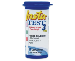 Lamotte Insta 3 Tests Strips pH, Alkalinity and free Chlorine (50"s) - box of 24. FITESTAG/24