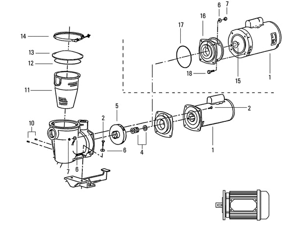 0.5 - 1hp Motor Bearings. PX6204-2RS